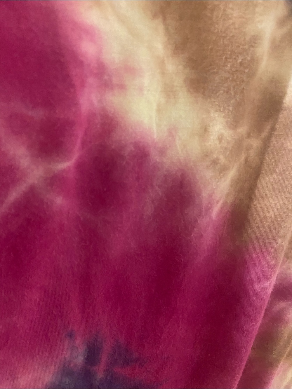 Terra & Sky 3X Tie-Dye Cold-Shoulder V-Neck shirt - Pink, Brown, Purple - Picture 4 of 5